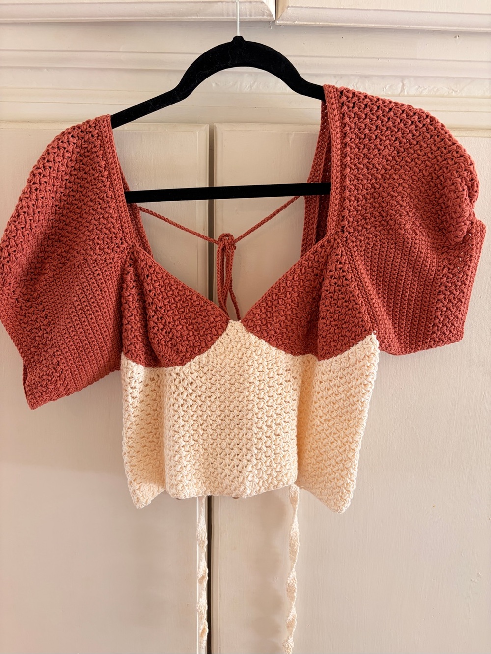 Handmade Crochet Puffy Sleeve Top